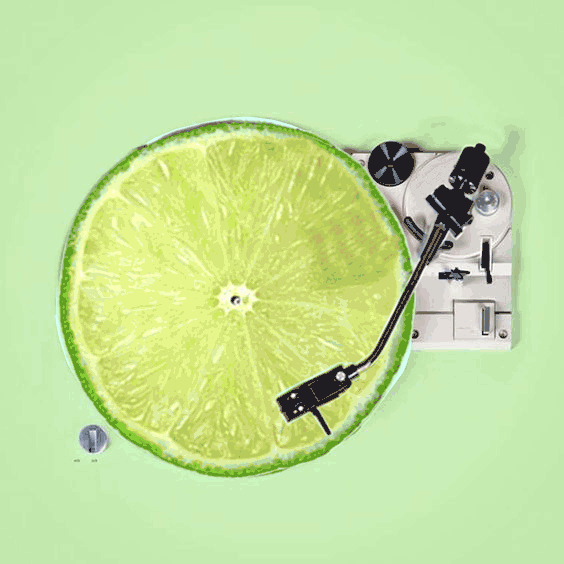 phono with lime disc